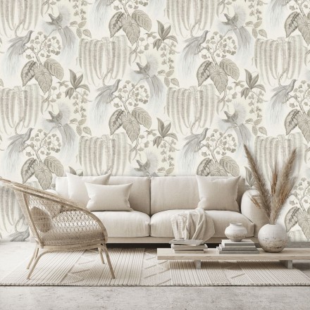 Papel pintado artístico de aves y plantas Rinko Royal 127786
