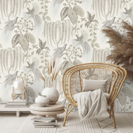 Papel pintado artístico de aves y plantas Rinko Royal 127786