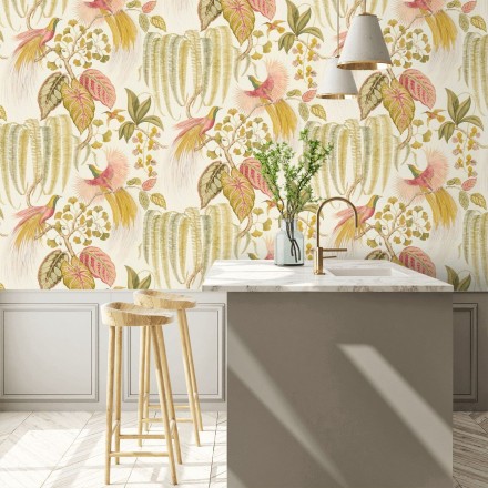 Papel pintado artístico de aves y plantas Rinko Royal 127787
