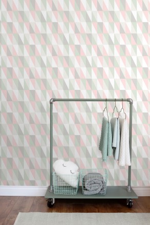Papel pintado geométrico triángulos de colores Metrix Evolution 677357