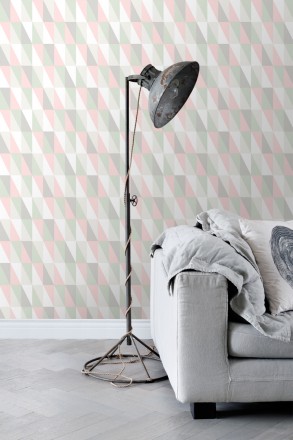 Papel pintado geométrico triángulos de colores Metrix Evolution 677357