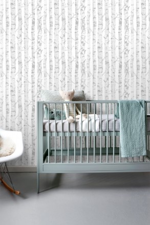 Papel pintado troncos de árboles estilo nórdico Baltic Hills 677382