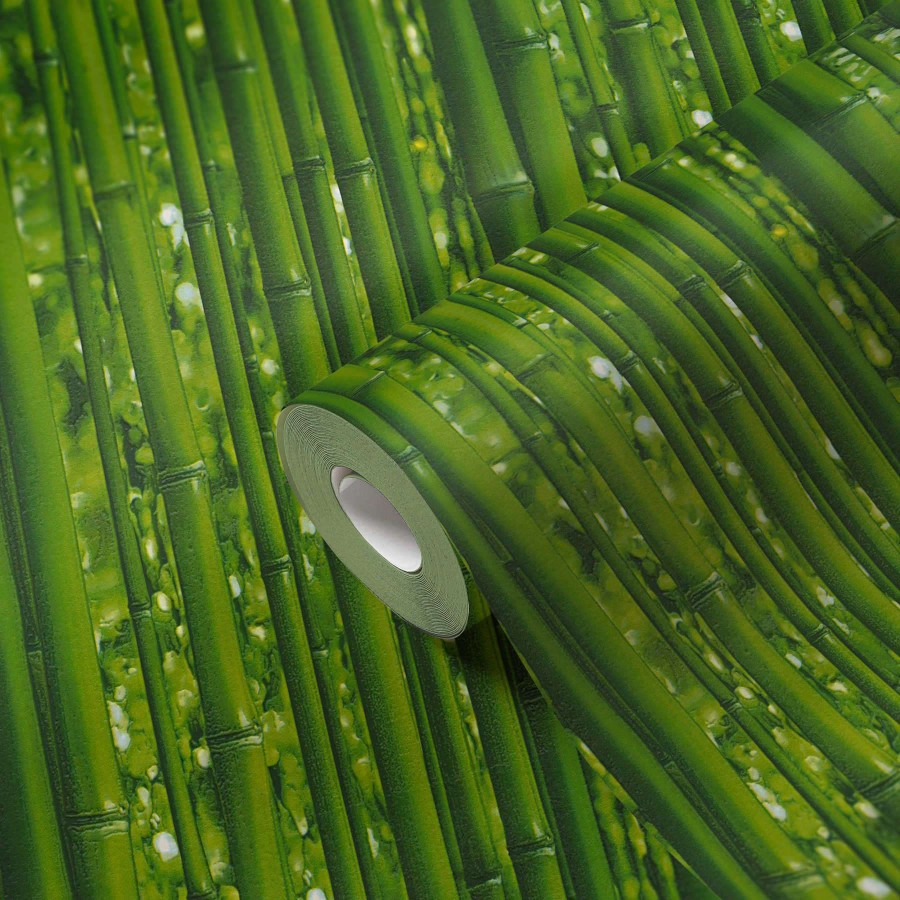 Papel pintado cañas de bambú verde tropical Arbus 453906