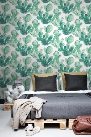 Papel pintado cactus en acuarela Sonora Cactus 677305