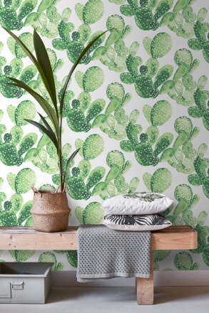 Papel pintado cactus en acuarela Sonora Cactus 677304