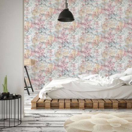 Papel pintado árboles de acuarela Norman Forest 124195
