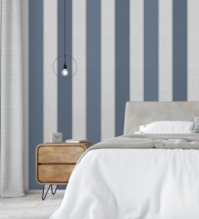Papel pintado de rayas modernas con algunos toques ligeramente metalizados Loren Stripes 681274