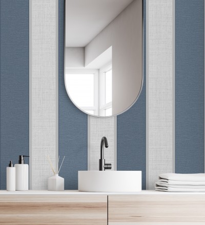 Papel pintado de rayas modernas con algunos toques ligeramente metalizados Loren Stripes 681274