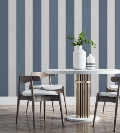 Papel pintado de rayas modernas con algunos toques ligeramente metalizados Loren Stripes 681274
