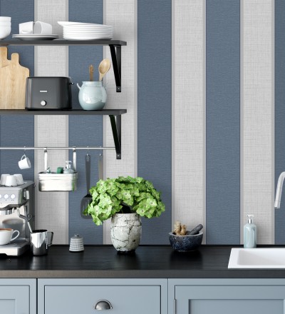 Papel pintado de rayas modernas con algunos toques ligeramente metalizados Loren Stripes 681274