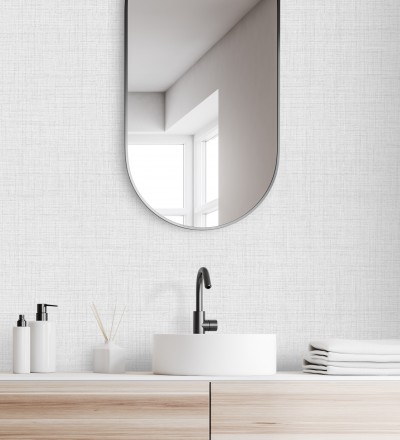 Papel pintado efecto lino fondo gris claro textura en relieve blando Neville Texture 681276