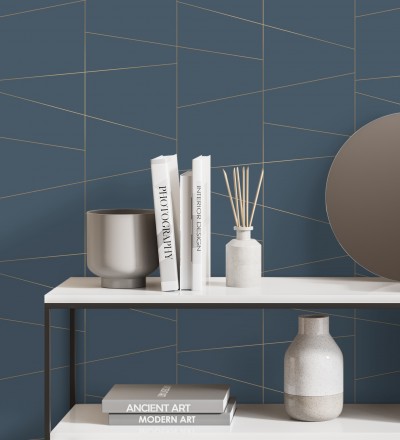 Papel pintado geométrico lineas metalizadas estilo Art déco Luxury Lines 680947
