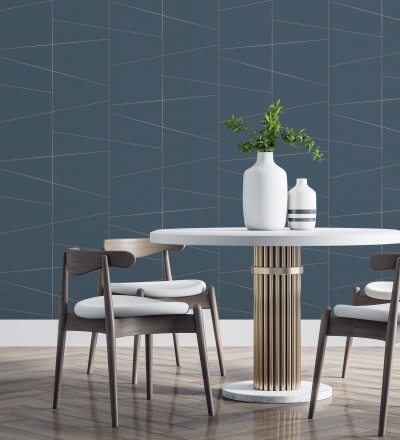 Papel pintado geométrico lineas metalizadas estilo Art déco Luxury Lines 680947
