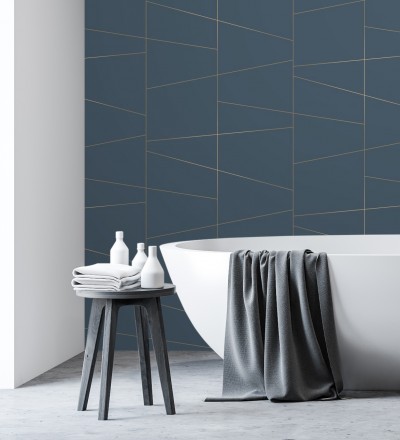 Papel pintado geométrico lineas metalizadas estilo Art déco Luxury Lines 680947