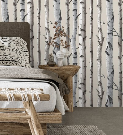 Papel pintado tronco de árboles de estilo nórdico Nordic Forest 680891