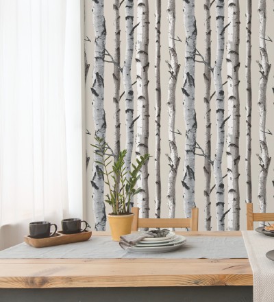 Papel pintado tronco de árboles de estilo nórdico Nordic Forest 680891