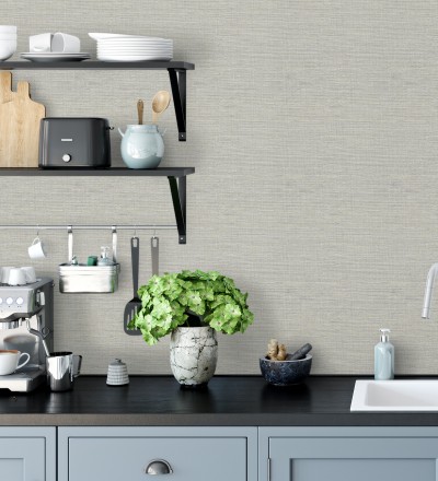 Papel pintado liso efecto fibra vegetal Graham Hall 679776