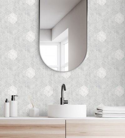 Papel pintado hexágonos geométricos modernos Albert Museum 680828