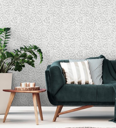 Papel pintado de silueta de hojas Lost Garden 680846