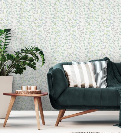 Papel pintado de ramas delgadas y hojas pequeñas Elva Forest 680856