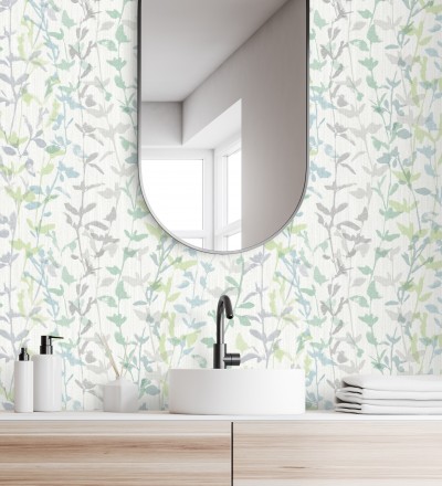 Papel pintado de ramas delgadas y hojas pequeñas Elva Forest 680856