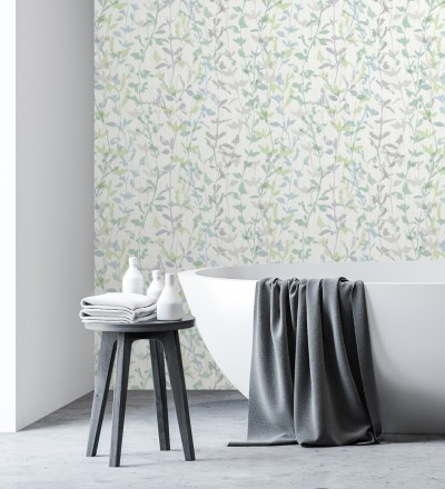 Papel pintado de ramas delgadas y hojas pequeñas Elva Forest 680856