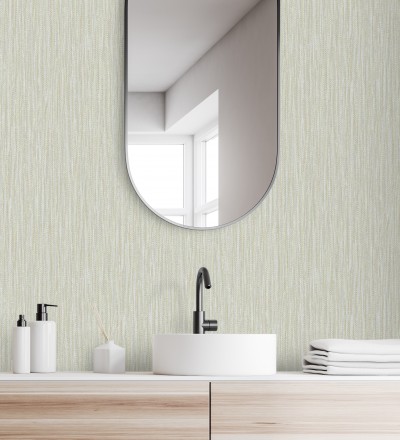 Papel pintado rayado con textura estilo tonos beige Belize 679540