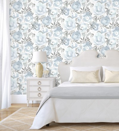 Papel pintado de flores pintadas en acuarela Camellias Garden 680628