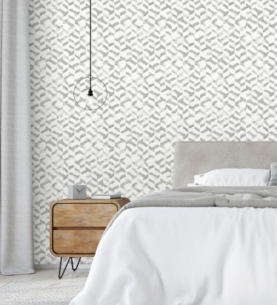 Papel pintado geométrico de estilo moderno tonos metalizados Kenmore 679782