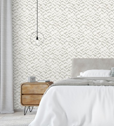 Papel pintado geométrico de estilo moderno tonos grises claros Kenmore 679783