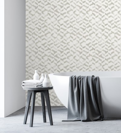 Papel pintado geométrico de estilo moderno tonos grises claros Kenmore 679783