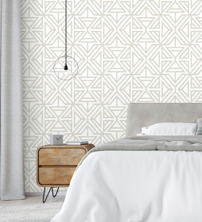 Papel pintado geométrico moderno gris claro Monaco 679835