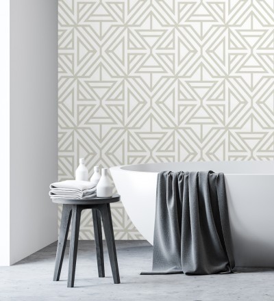 Papel pintado geométrico moderno gris claro Monaco 679835
