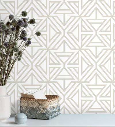 Papel pintado geométrico moderno gris claro Monaco 679835