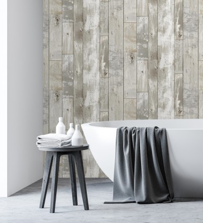 Papel pintado listones de madera estilo tropical Oporto 679634