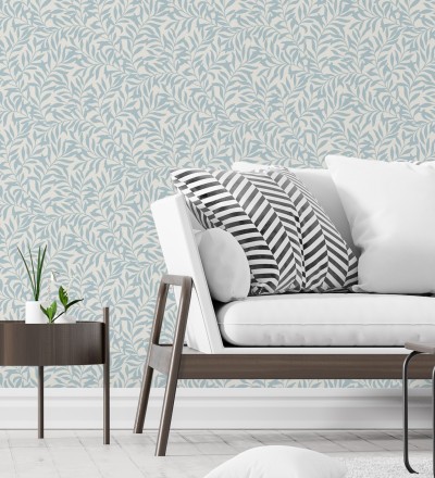 Papel pintado de hojas efecto nacarado fondo mate Didier 681208