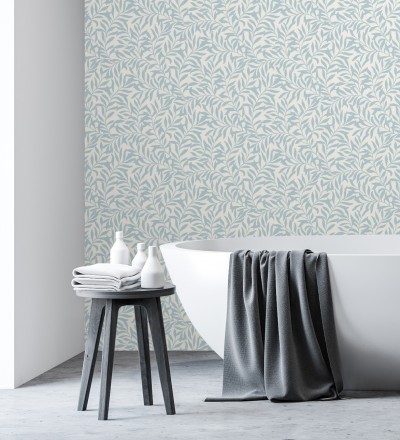 Papel pintado de hojas efecto nacarado fondo mate Didier 681208