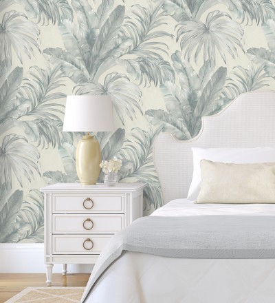 Papel pintado de hojas tropicales con relieve efecto pintura al óleo Habana Tropical 676367
