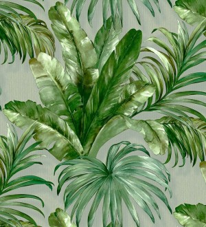 Papel pintado de hojas tropicales con relieve efecto pintura al óleo Habana Tropical 676368