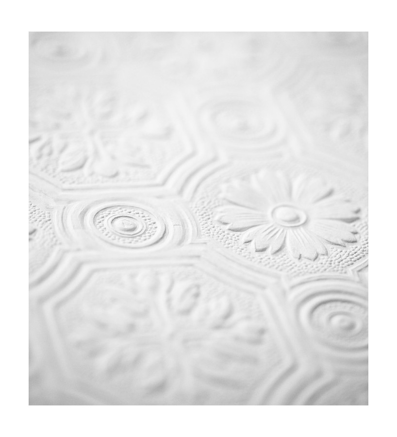 Papel pintado blanco repintable texturizado de alto relieve Trisol Texture 123151