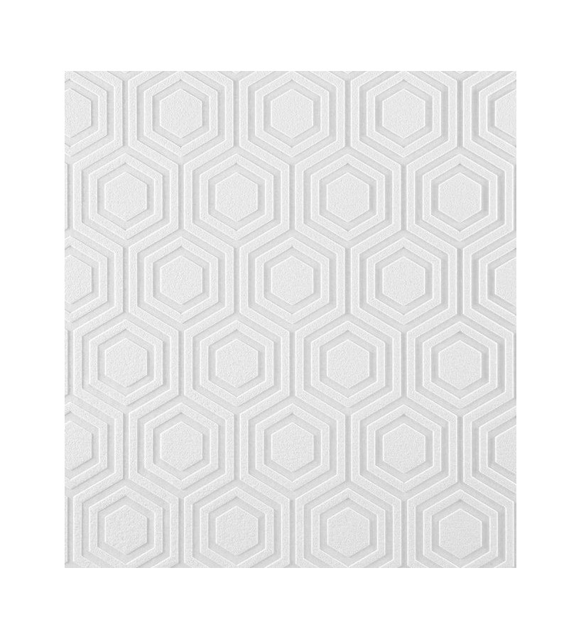 Papel pintado geométrico blanco repintable texturizado de alto relieve Ironed Texture 123178