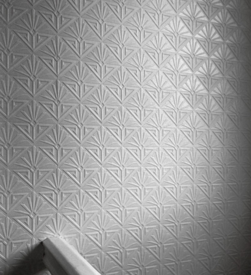 Papel pintado blanco geométrico moderno repintable texturizado de alto relieve Eines Texture 123179