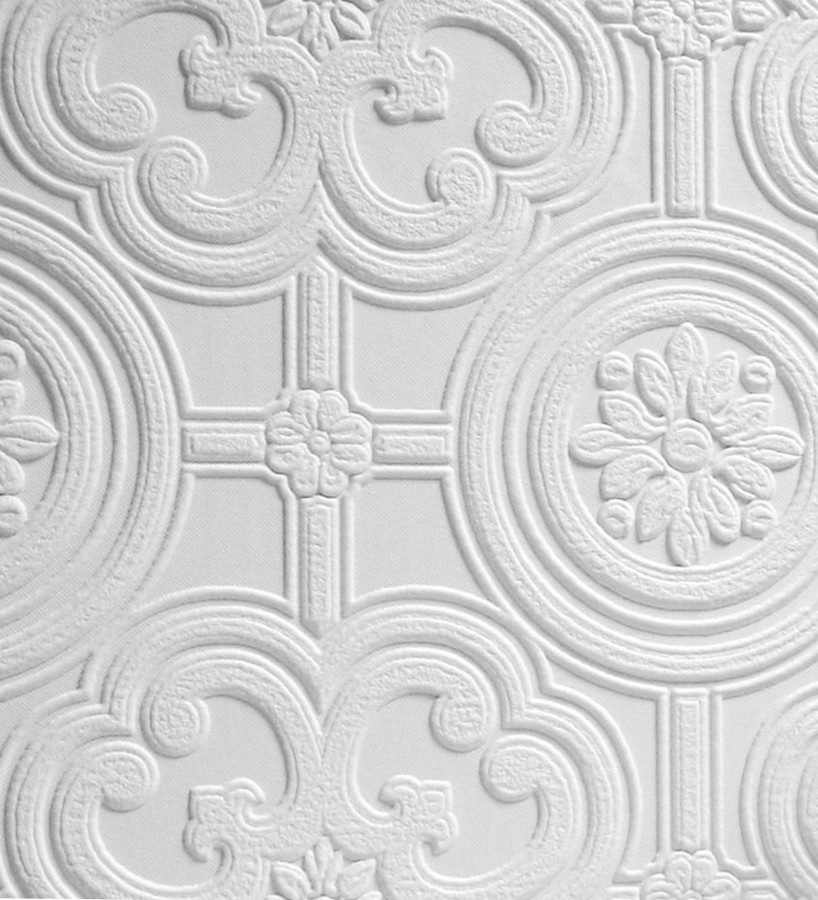 Papel pintado blanco clásico repintable texturizado de alto relieve Reso Texture 123186