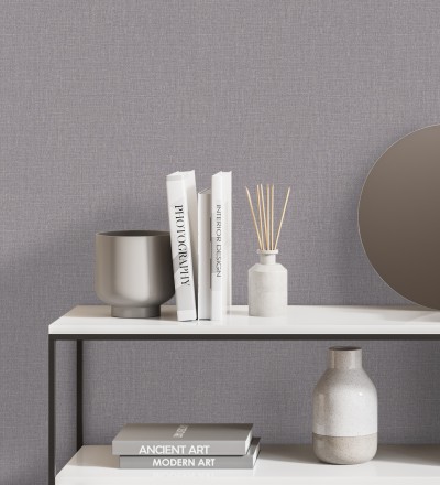 Papel pintado efecto lino texturizado Leicester 681022