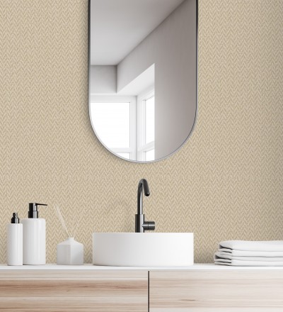 Papel pintado de espigas de Yute texturizada Dakar 681183