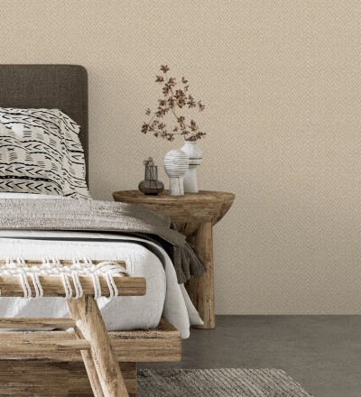 Papel pintado de espigas de Yute texturizada Dakar 681183