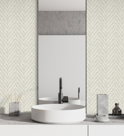 Papel pintado de espigas efecto fibra vegetal con textura Mumbai 679665