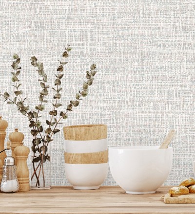Papel pintado imitación fibras de algodón jaspeadas Kilamba 681014