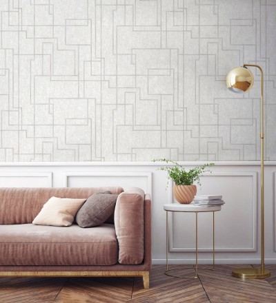 Papel pintado de líneas geométricas modernas Allure Lines 681630