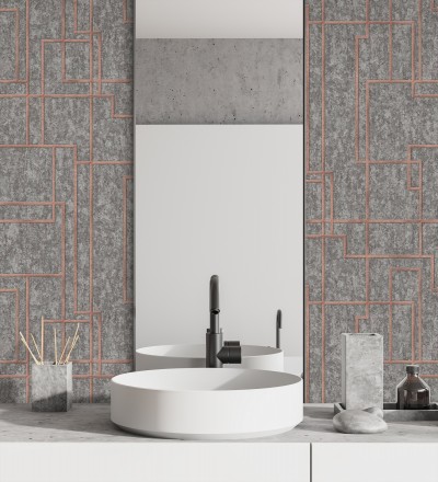 Papel pintado de líneas geométricas modernas Allure Lines 681634